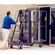 Image of Ballymore Single-Person Manually Propelled Maintenance Lift with 28" x 20" Standard Steel Platform and 21' Working Height - BL-315