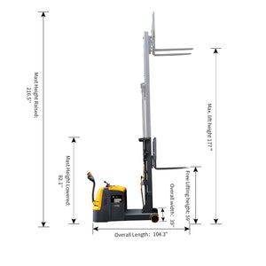 Apollolift Xilin Counterbalanced Walkie Stacker | 177" Lift Height | 3300 lb Capacity | A-3032